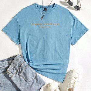 Letter & Tropical Print Tee
